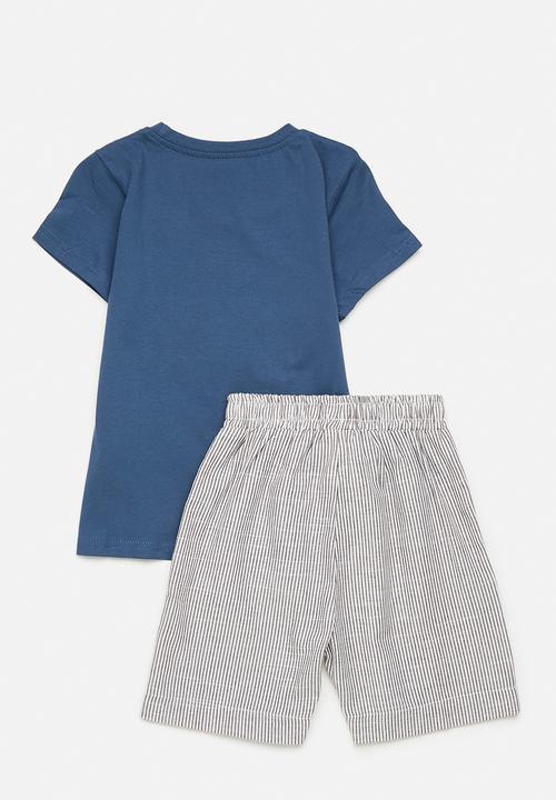 Pop Candy - Tee & short - navy blue & grey