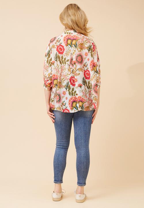 Stella Morgan - Half Sleeve Easy Wearing Batwing Blouse - Multi Pink
