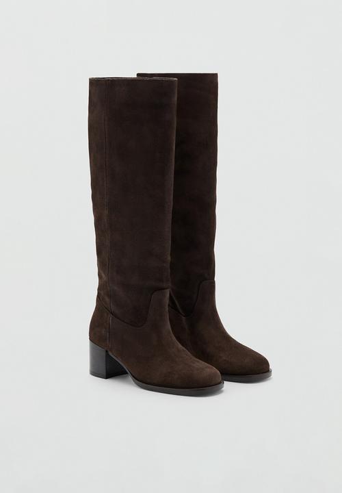 MANGO - Gallery suede boot - dark brown