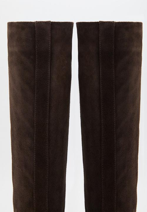 MANGO - Gallery suede boot - dark brown