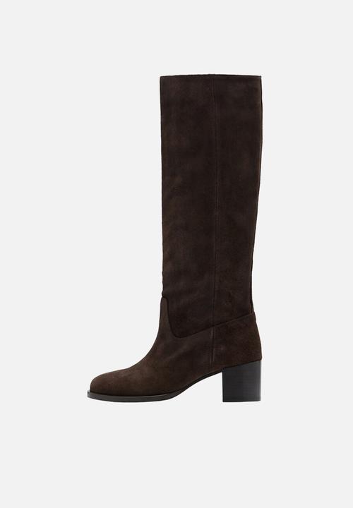 MANGO - Gallery suede boot - dark brown