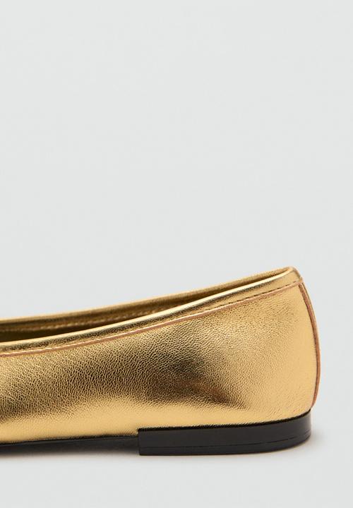 MANGO - Flater1 leather pump - gold