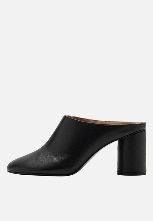MANGO - Monto leather heel - black