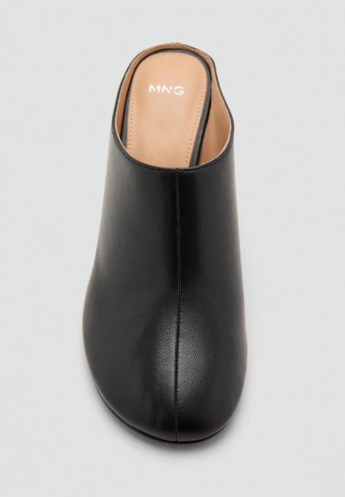 MANGO - Monto leather heel - black