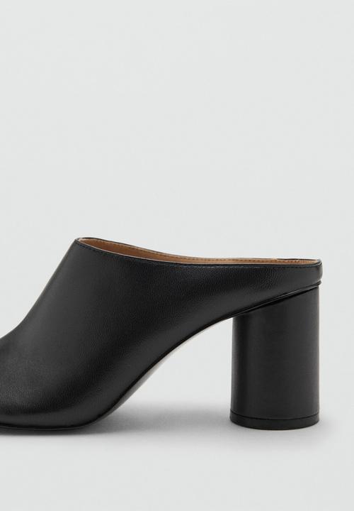 MANGO - Monto leather heel - black