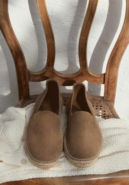 MANGO - Yute leather espadrille - medium brown