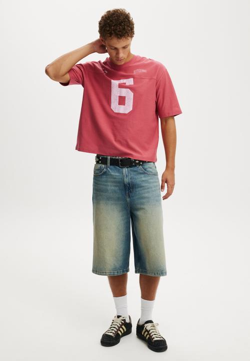 Cotton On - Cropped Fit Graphic T-shirt - Soft Red/Los Angeles Panel