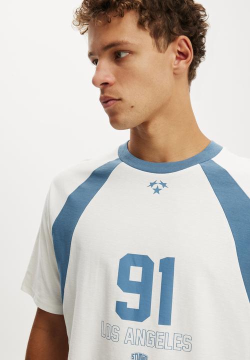 Cotton On - Cropped Fit Graphic T-shirt - Vintage White/Copen Blue La 91