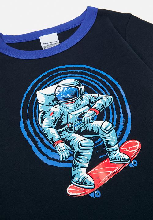 Pop Candy - Tee & shirts pj set - black/blue/astronaut