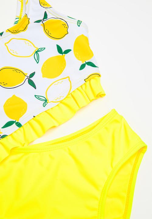Pop Candy - Lemon swimsuit - yellow/white