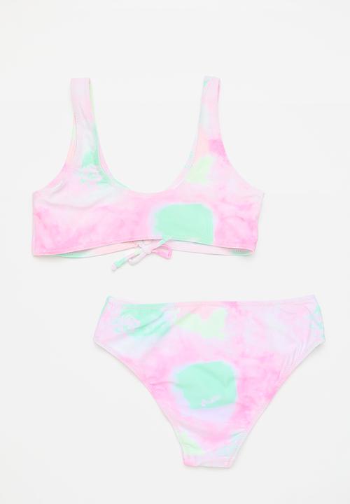 Pop Candy - Tie dy 2 pice bikini set - pink/purple