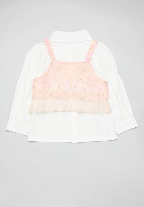Pop Candy - Shirt & floral printed cami - white/multi