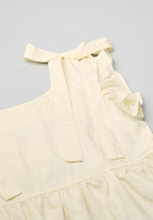 Pop Candy - Peplum top with wide leg pants - light yellow