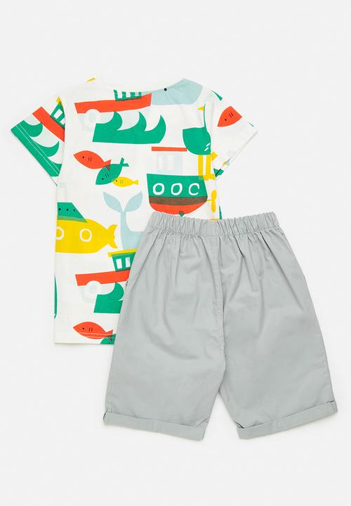 Pop Candy - Sea life printed tee & shorts - multi