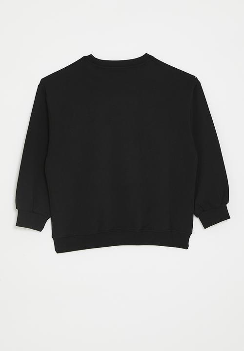 Pop Candy - Bow décor sweat top - black/pink