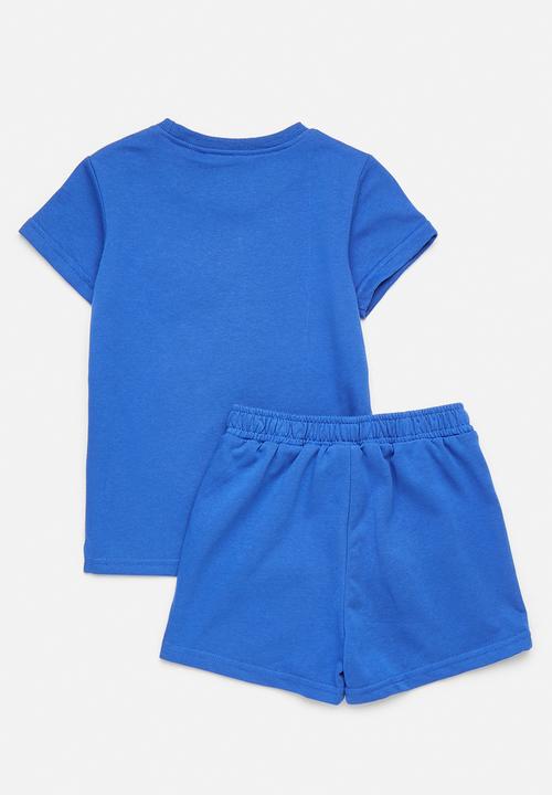Pop Candy - Embroidered heart tee & shorts - royal blue