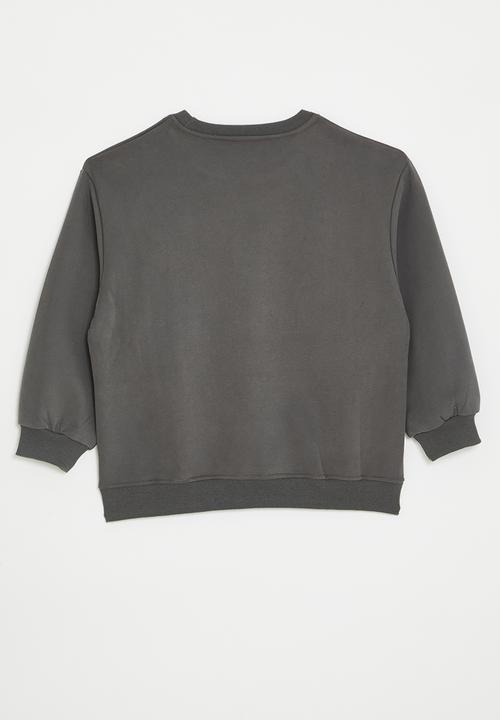 Pop Candy - Bow applique sweat top - grey