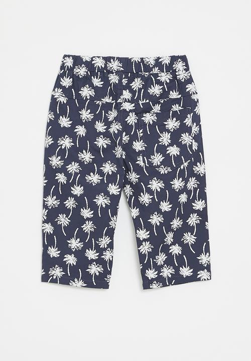 Pop Candy - Printed pants - light navy/white