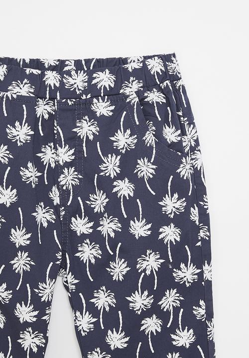 Pop Candy - Printed pants - light navy/white