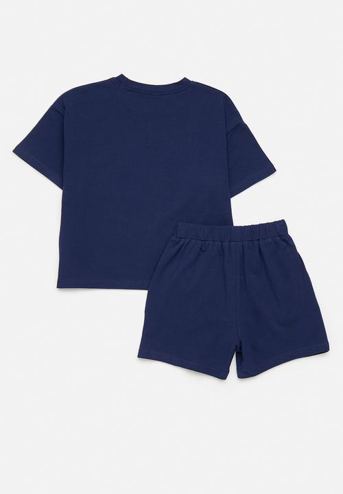 Pop Candy - Tee & shorts set - navy/new york