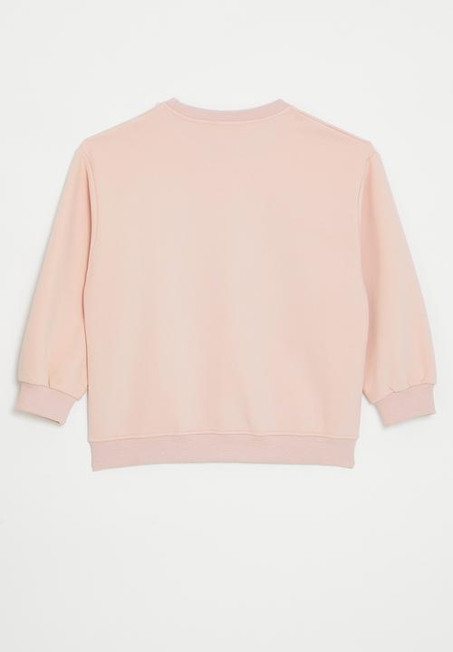 Pop Candy - Bow applique sweat top - pinkish cream