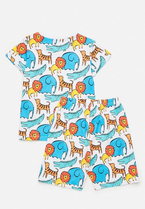 Pop Candy - Safari animal printed tee with shorts - multi