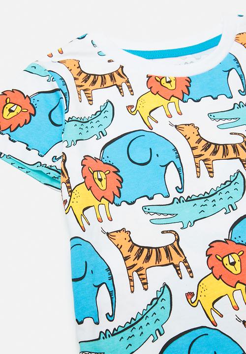 Pop Candy - Safari animal printed tee with shorts - multi