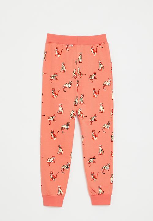 Pop Candy - Printed jogger - orange cheetah cub