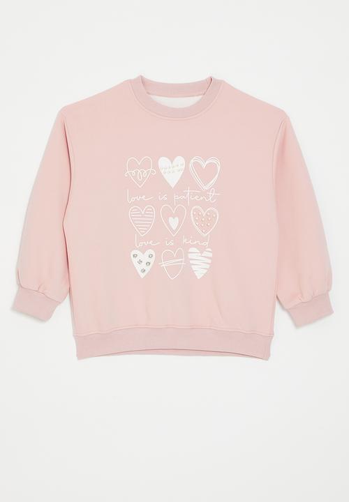 Pop Candy - Heart print sweat top - pink