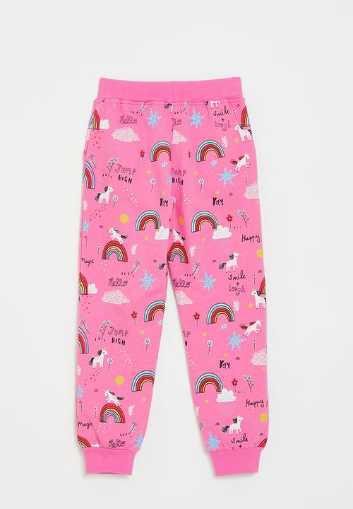 Pop Candy - Printed jogger - dark pink rainbows