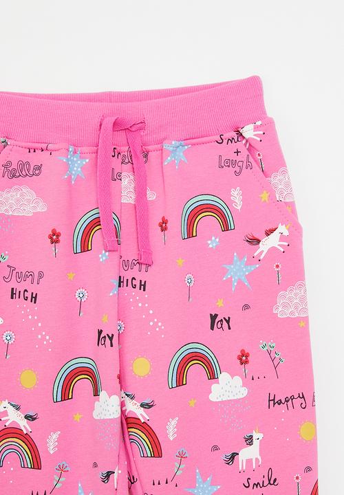 Pop Candy - Printed jogger - dark pink rainbows