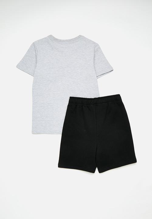 Pop Candy - Tee & shorts set - grey/black