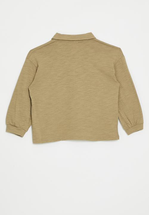 Pop Candy - Henley-style melange sweater - brown/under the capacity of