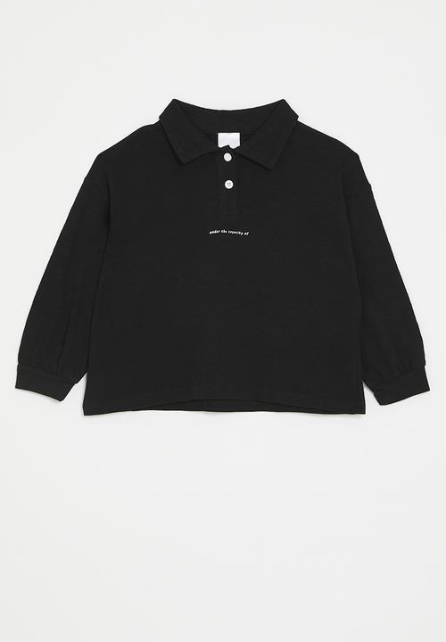 Pop Candy - Henley-style shirt with slogan - black/under the capacity of
