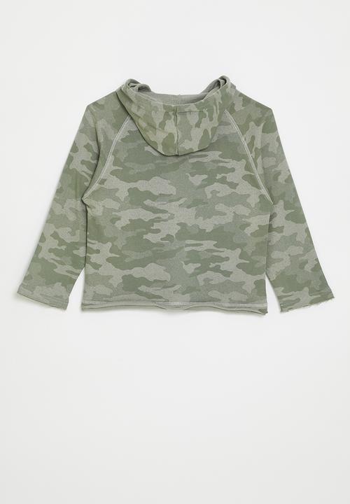 Pop Candy - Hooded long sleeve tee - green camo