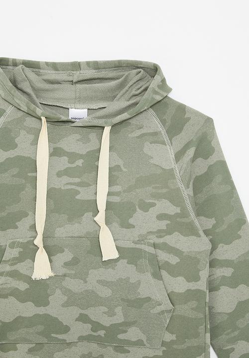 Pop Candy - Hooded long sleeve tee - green camo