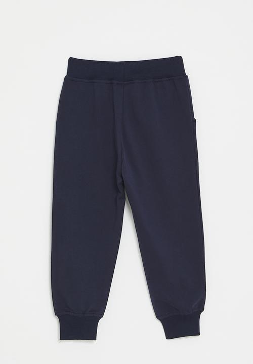 Pop Candy - Embroidered train knee patch joggers - dark navy