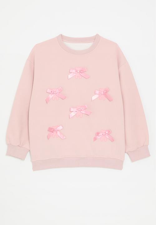 Pop Candy - Bow décor sweat top - pink