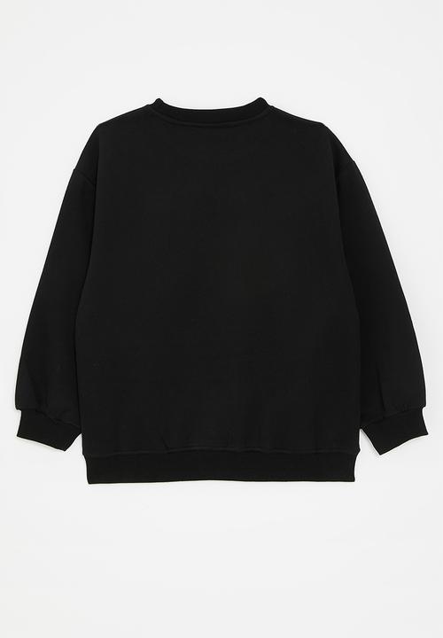 Pop Candy - Lace applique sweatshirt - black
