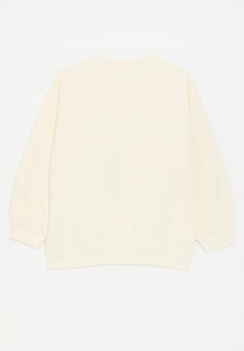 Pop Candy - Bow décor sweat top - cream/pink
