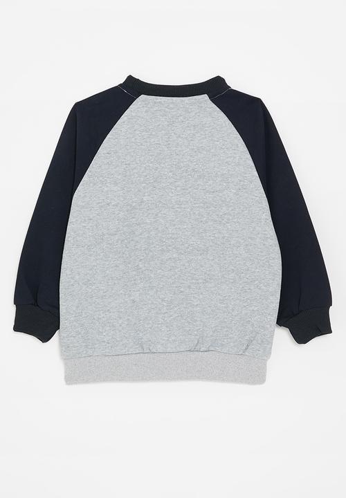 Pop Candy - Raglan sleeve tee - navy blue/grey