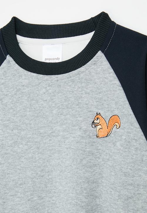 Pop Candy - Raglan sleeve tee - navy blue/grey
