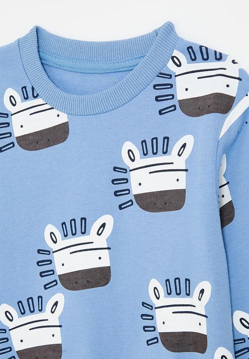 Pop Candy - Printed sweatshirt - blue/zebra