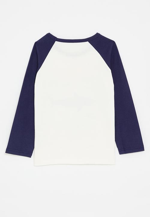 Pop Candy - Tiger shark graphic print tee - navy/white