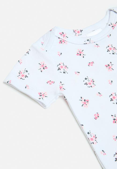 Pop Candy - Ditsy floral bodysuit - white