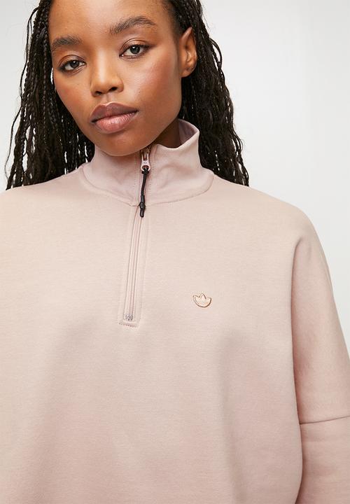 adidas Originals - Ess Half Zip Fleece Top W F25 - Natural