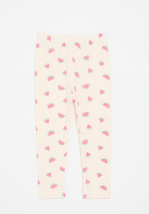 Pop Candy - Watermelon printed leggings - cream