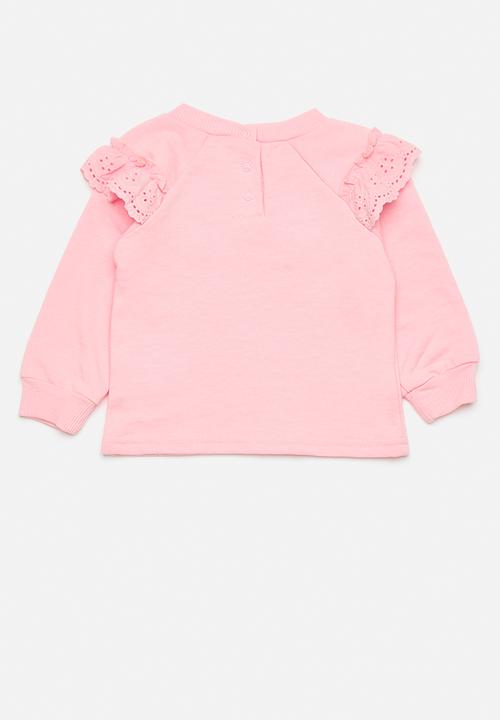 Pop Candy - Frilled sweat top - baby pink