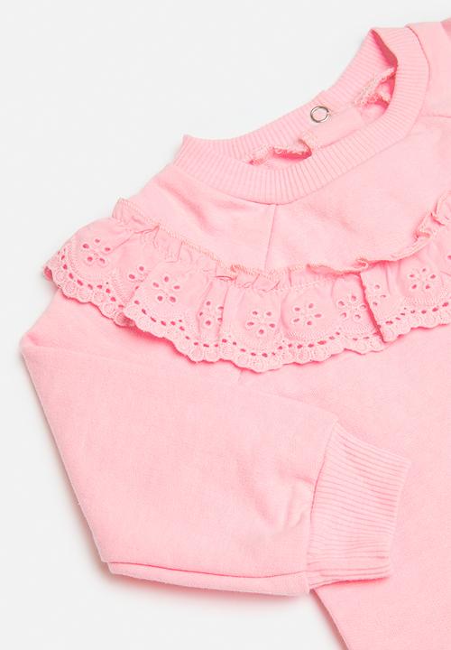 Pop Candy - Frilled sweat top - baby pink
