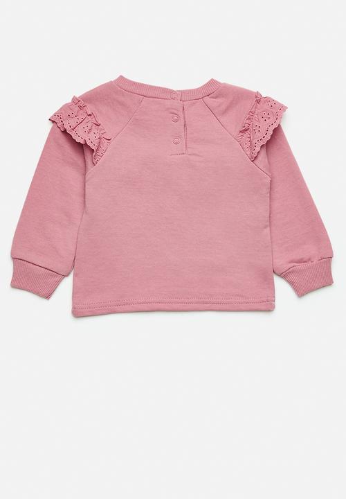 Pop Candy - Frilled sweat top - mauve